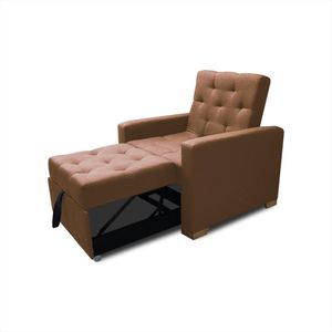 Sofá Cama Unipersonal Sabathy Tela Lino Camel