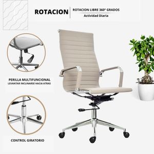 Silla De Oficina Presidente Beige