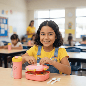 Set Lonchera Monster Rosado (Botilito + Tupper) PRLA-822