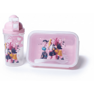 Set Lonchera Huntrix X3 Rosado (Termo+Cubiertos+Tupper) PRLA-824