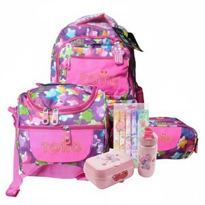 Bolso + Lonchera + Termo + Resaltadores X6 Niña Combo #7