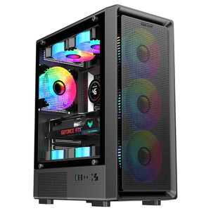 Chasis Case Gamer Pro 7 Con Vidrio Templado Lujoso Negro