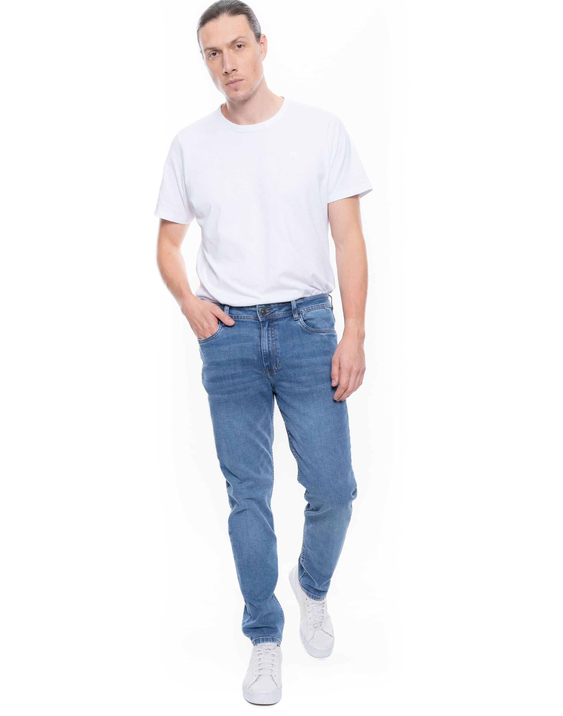Brixton/Slim Fit Jeans Tono Medio - Agaval