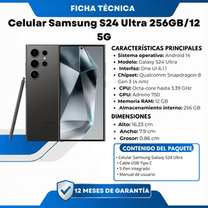 Celular Samsung S24 Ultra 256GB/12 5G Negro