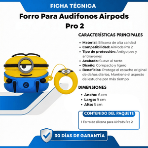 Forro Para Audifonos Airpods Pro 2 Diseño Minion