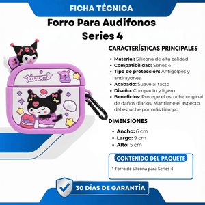 Forro Para Audifonos Series 4 Diseño Kuromi