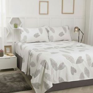 Juego Sábanas Leaf Gray