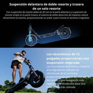 Patineta Eléctrica Xiaomi Scooter 6 Llantas 12” Max 800W Autonomía 45km Suspensión Doble E-ABS IPX5