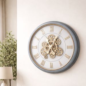 Reloj De Pared Colores Pastel 45 Cm Estilo Minimalista Azul