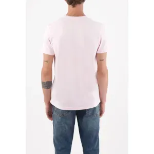 Camiseta para hombre de algodón rosa fit regular con mini raqueta