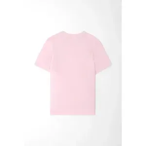 Camiseta para niño de algodón rosa regular fit con bordado de raquetas