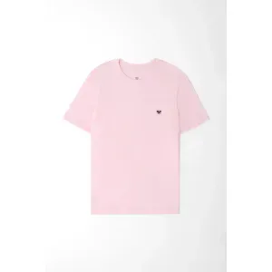 Camiseta para niño de algodón rosa regular fit con bordado de raquetas