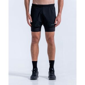 Short Running con Licra Interna,  Color NEGRO  Para Hombre