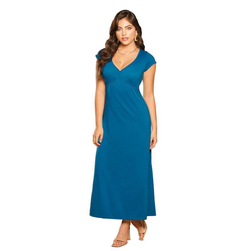 Vestido Largo Mujer Azul Mp 79860 - Agaval