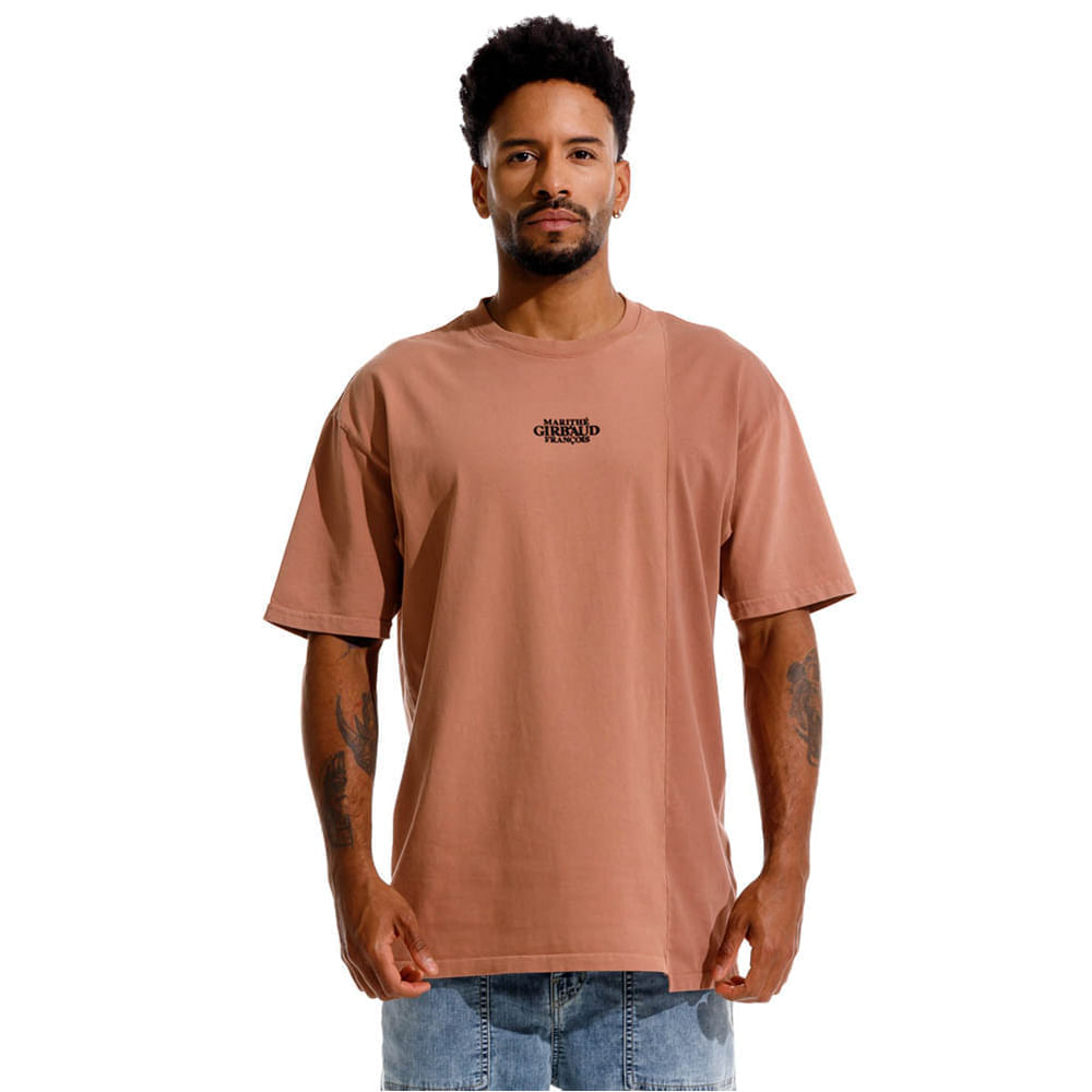 Camiseta Manga Corta Para Hombre Le Monarque Girbaud CAFÉ M