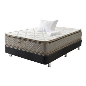 COMBO FANTASÍA COLCHON GALAXY 120X190CM + BASE CAMA SOMIER PLUSS M2 NEGRA + ALMOHADA + PROTECTOR