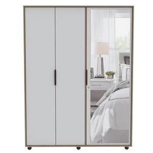 Armario con Espejo Kaia Miel Blanco