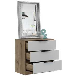 Comoda 3 Cajones Kaia Miel Blanco