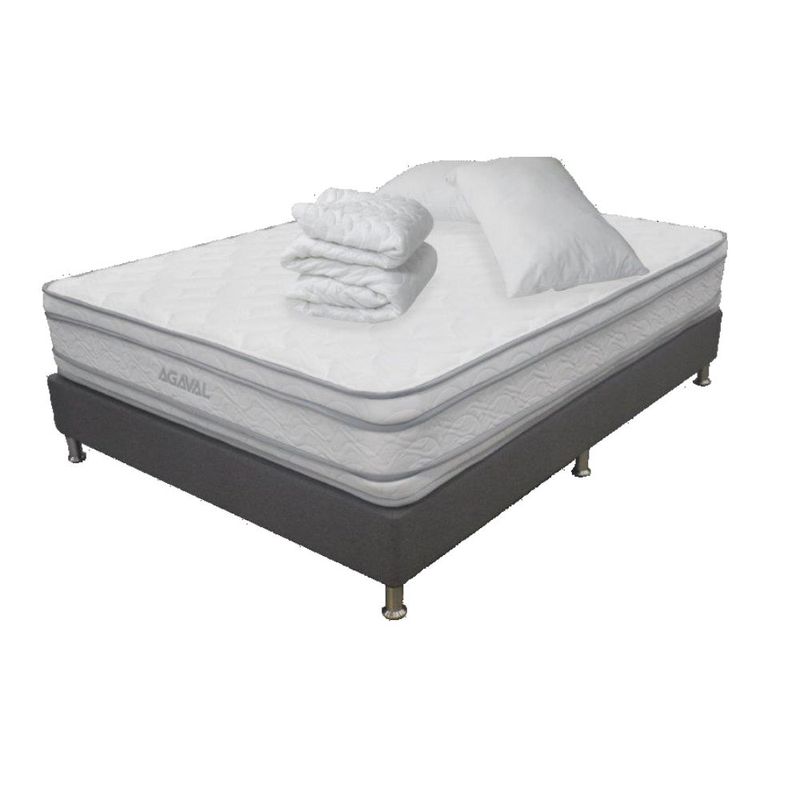 COMBO-COLCHON-AGAVAL-EURO-140X190CM--BASE-CAMA-GRAF-PROTECTOR-2-ALMOHADAS