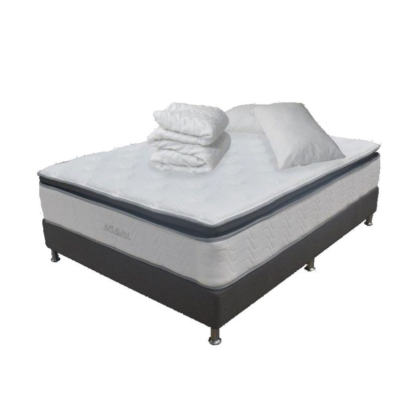 COMBO-COLCHON-AGAVAL-ELEGANCE-160X190CM--BASE-CAMA-GRAF-PROTECTOR--2-ALMOHADAS