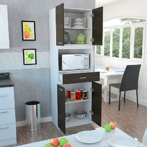 Modulo Microondas Bau Blanco+Wengue