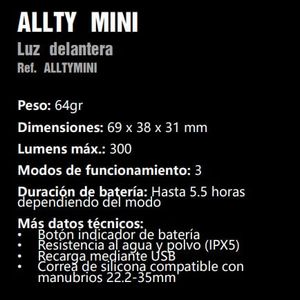 Luz Delantera Magicshine Allty Mini 300 Lumens Usb