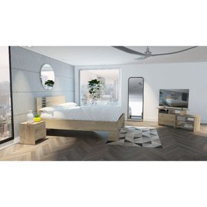 Combo Cama dicolor Mesas y Rack para tv