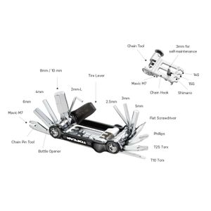 Multiherramientas Topeak Mini 20 Pro Plata / Estuche