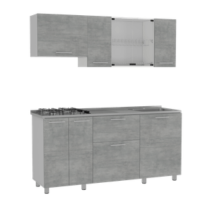 Cocina 180 Linar RTA Blanco + Cemento