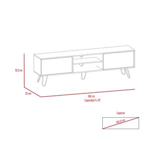 Rack para TV Vassel RTA Miel + Plomo