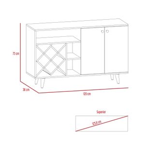 Mueble Bar Vithi RTA Macadamia + Blanco