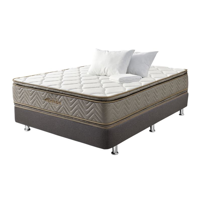 COMBO-FANTASIA-COLCHON-GALAXY-140X190CM---PROTECTOR---BASE-CAMA-SOMIER-PLUSS-M2-LINO-GRIS--2-ALMOHADAS