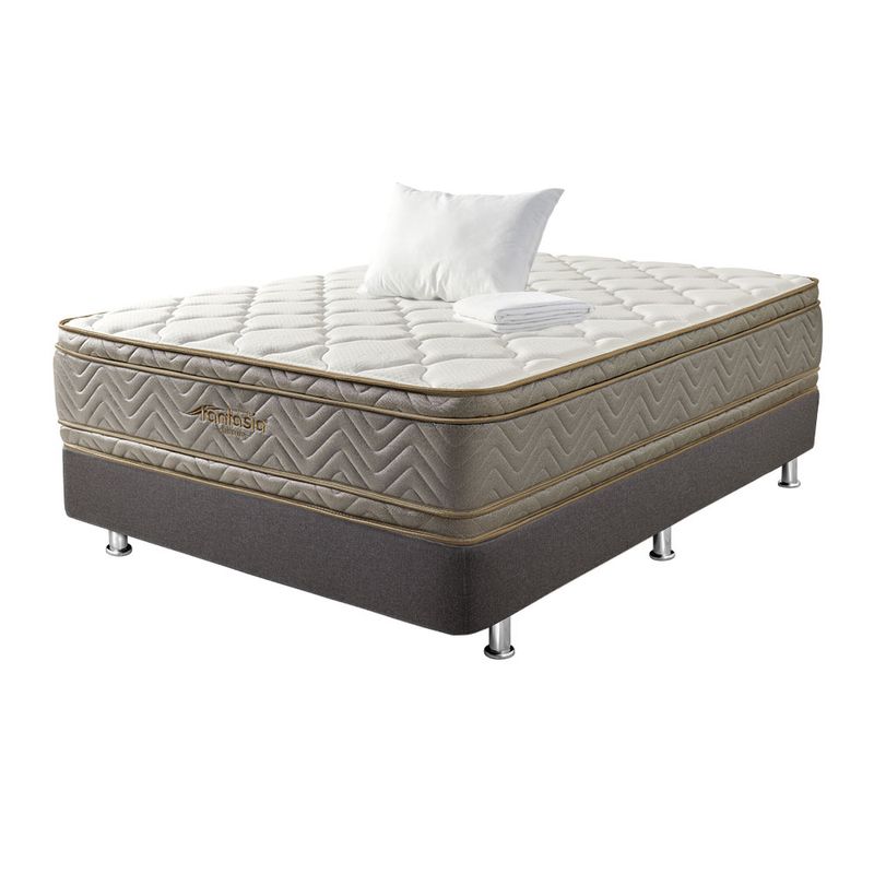 COMBO-FANTASIA-COLCHON-OPTIMS-120X190CM---BASE-CAMA-SOMIER-PLUSS-M2-LINO-GRIS----ALMOHADA---PROTECTOR