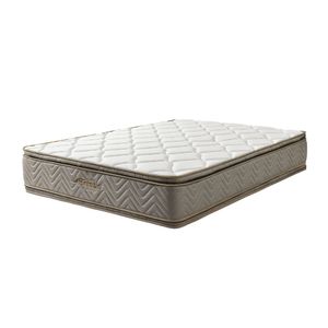 COMBO FANTASÍA COLCHON GALAXY 140X190CM + PROTECTOR + BASE CAMA SOMIER PLUSS M2 LINO GRIS+ 2 ALMOHADAS