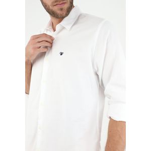Camisa blanca manga larga para hombre