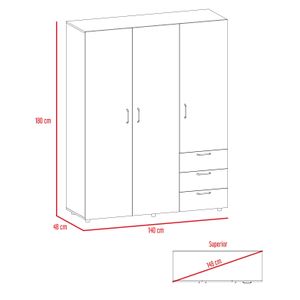 Closet Arizona 183 X 140 X 48 RTA Duna + Blanco