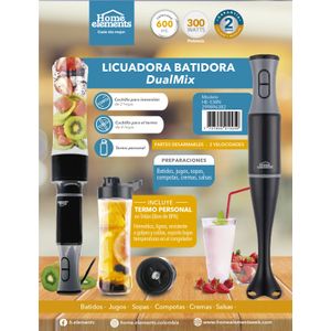 Licuadora Y Batidora De Inmersion + Jarra Personal Tritan HE-538N Home Elements