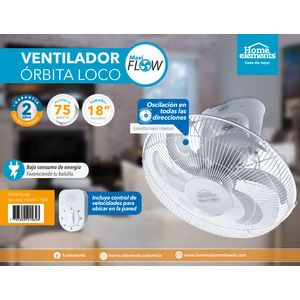 Ventilador Orbita Blanco 18 P Maxi Flow Rej Metalica Home Elements