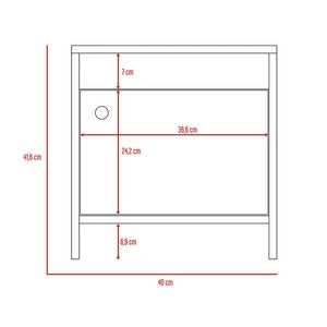 Mesa de Noche Tutto, Wengue, con un cajón amplio ideal para espacios pequeños