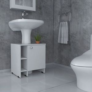 Mueble Lavamanos Omahi, Blanco, con variedad de entrepaños