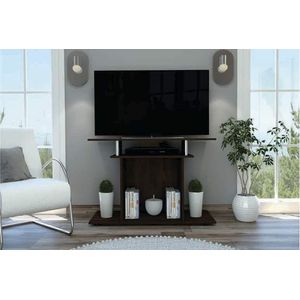 Mesa para TV Lisboa, Chocolate, con espacio para televisor de hasta 40 pulgadas