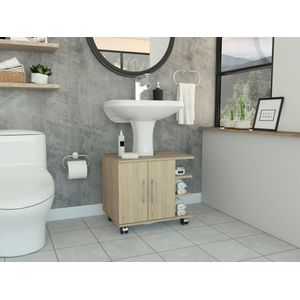 Mueble Lavamanos Aqua, Beige, con rodachines para su fácil desplazamiento