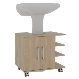 Mueble Lavamanos Aqua, Beige, con rodachines para su fácil desplazamiento
