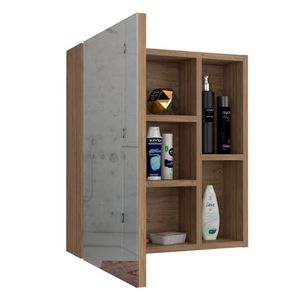 Gabinete de Baño Labell, Miel, con puerta espejo y entrepaños ZF