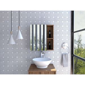 Gabinete de Baño Labell, Miel, con puerta espejo y entrepaños ZF