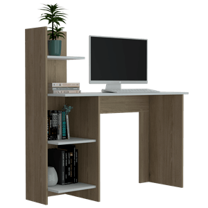 Escritorio ¡Wow!, Beige y Blanco, con cuatro entrepaños para ubicar útiles de estudio