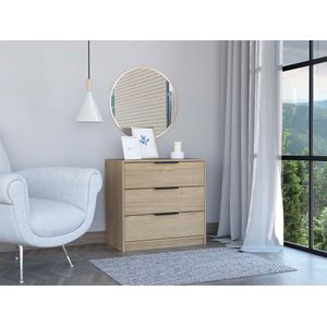 Organizador Wesley, Beige y Blanco, con tres cajones