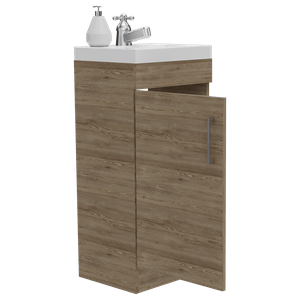 Mueble Lavamanos Oporto, Miel, con una puerta abatible