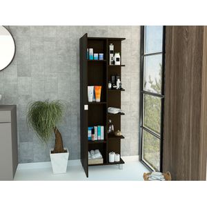Mueble Esquinero Arán Wengue, con variedad de entrepaños EXP ZF
