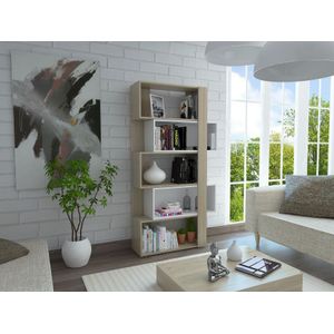 Biblioteca Ascher, Beige y Blanco, con cinco entrepaños
